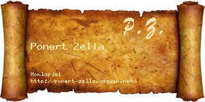 Ponert Zella névjegykártya
